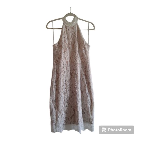 Sans Souci Lace Sleeveless Halter Bodycon Dress - Picture 1 of 6